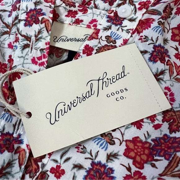 Universal Thread Floral Peasant Balloon Sleeve Top SZ S - Picture 6 of 11